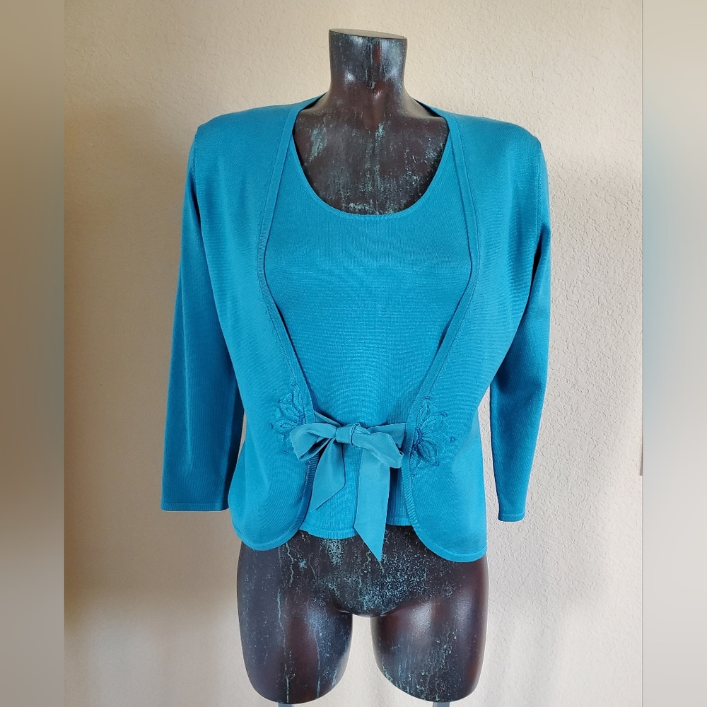 Cardigan with matching tank Sz Sm Like New!